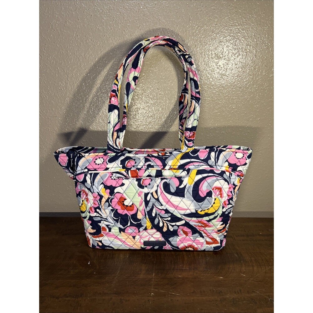 VERA BRADLEY GLENNA SHOULDER/TOTE  BAG/COLORFUL MOD PAISLEY-EUC